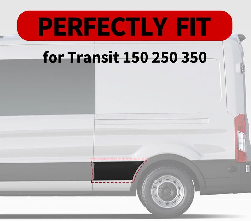 APASQRO Rear Side Body Trim Molding for Transit 150 250 350 350HD 2015-2024, 148WB and 148WB EXT Single Rear Wheel Lower Panel Cover Accessories, Drvier Left Side, 1PC - Image 4